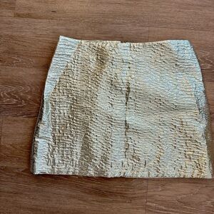 Marks & Spencer Gold Textured Women's Mini Skirt Size 12